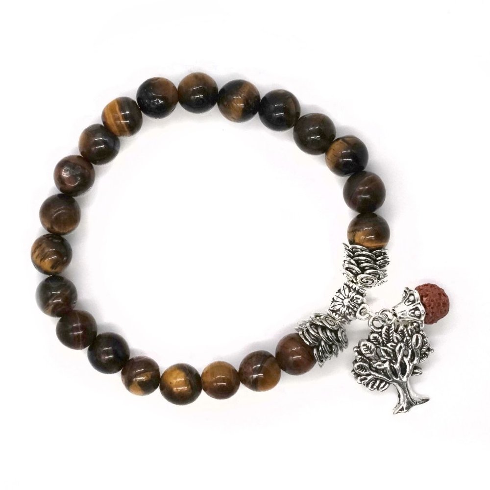 Tiger's Eye Bracelet Tree of Life Charm. OS. - Picture 3 of 3